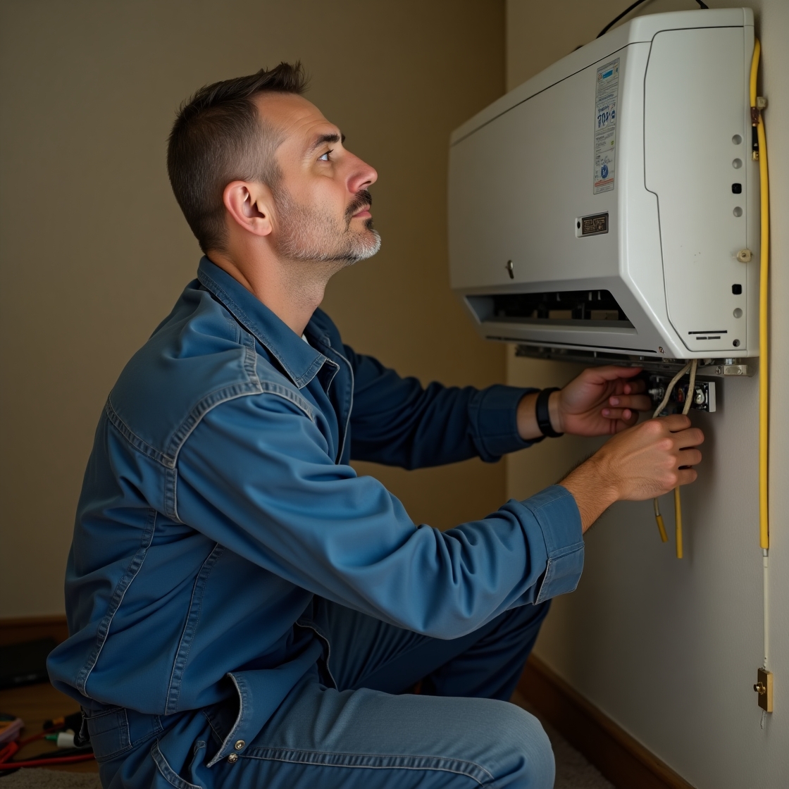 Técnico reparando electrodoméstico